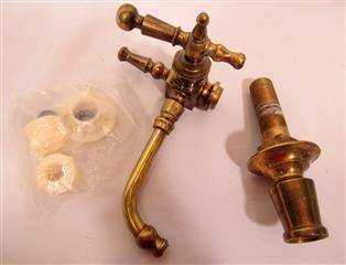 LOT OF 4 #P0013 ANTIQUE LUXURY BRASS STROM PLUMBING TUB FIXTURES ONE UNUSED 3 US